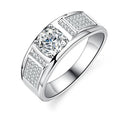 Custom 925 Sterling Silver Moissanite Diamond Ring 1CT 1 Round Brilliant Cut Engagement Adjustable for Men-for Wedding Party