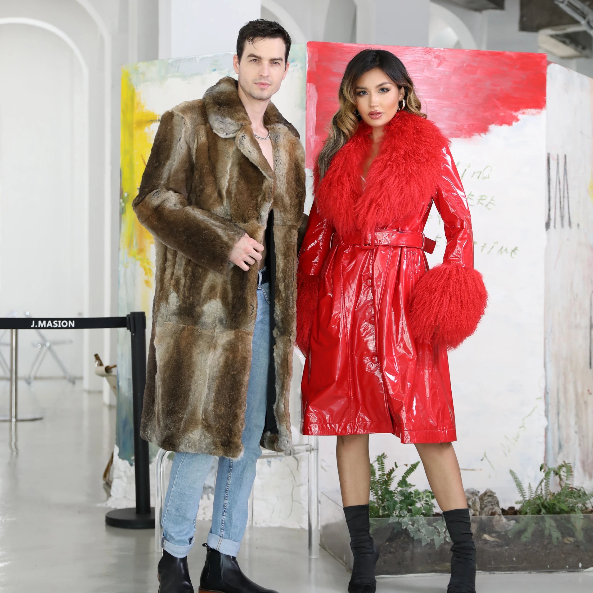 Janefur Leather With Fur Elegant Women Mongolia Sheep Fur Collar Leather Jacket Ladies