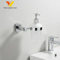 Wholesale Commercial Hand Foam Soap Dispenser Wall Mounted Modern Glass Bottle Zinc Alloy Chrome Plated/Matt Black for Kitchen