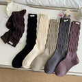Wholesale Spring Solid Color Womens Scrunch Cotton Socks Soft Knee High Slouch Socks for Women