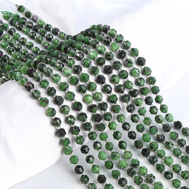 Direct Factory Natural Faceted Ruby Zosite Loose Beads Olive Cut DIY Jewelry Making Natural Stone Beads Dress Accessory
