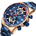 MINI FOCUS 0218 G Logo Watch Fashion Blue Stainless Steel Quartz Mens Wristwatch Luxury Business Watches Men Wrist Relogio