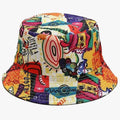 Customizable All-Over Printed Summer Outdoor Fisherman Hat Packable Reversible Beach Hiking Cap for Men Women Featuring Cartoon