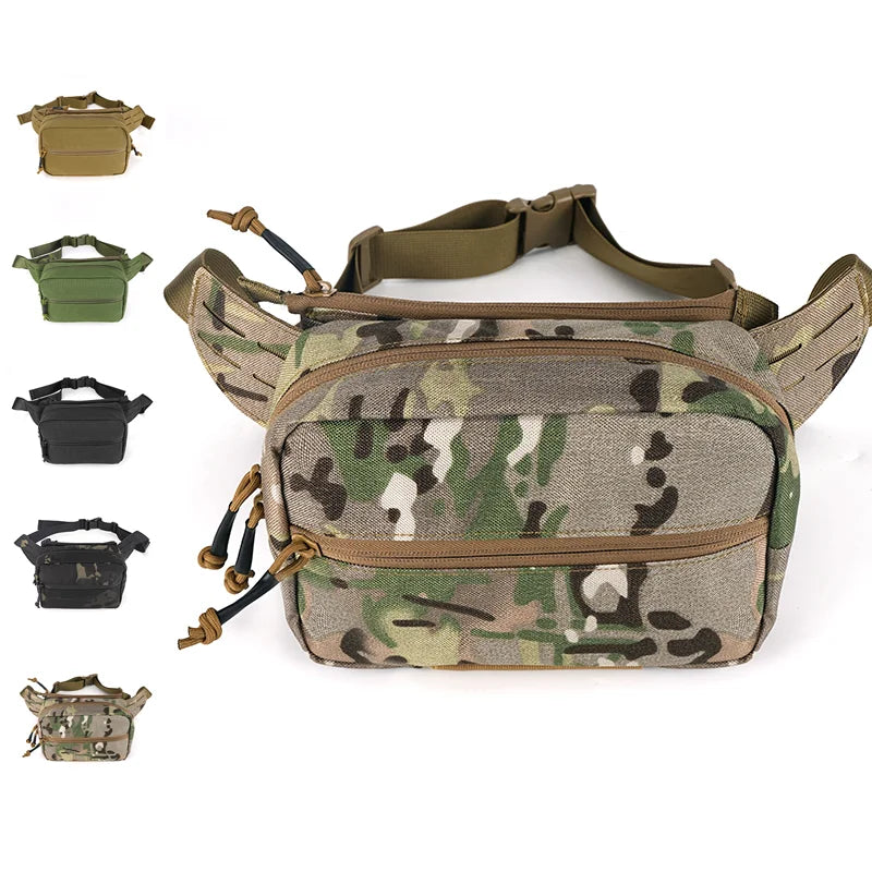SABADO Outdoor Tactical Hiking Waterproof Small Waist Sling Bag Bum Crossbody Bag Unisex EDC Black Fanny Pack