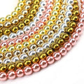 Wholesale Non-magnetic Hematite Bead Natural Rose Gold Electroplated Beads for Jewelry Making 4mm 6mm 8mm 10mm