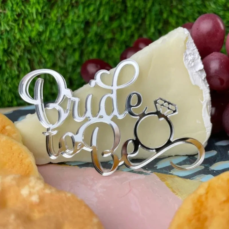 Bride to Be Reusable Acrylic Cake Topper Side Cake Decoration for Bridal Shower and Wedding Party Supplies Cake Accessories