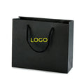 Custom Treat Paper Bag Laminated Matte Black Retail Paper Gift Bag Boutique Jewellery Shopping Bag
