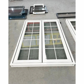 French Style Modern Residential Aluminum Alloy Swing Casement Windows Stainless Steel Double Pane Heat Insulation Graphic Design