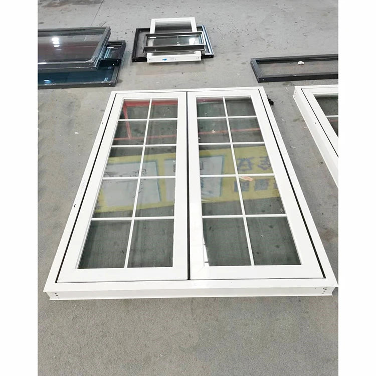 French Style Modern Residential Aluminum Alloy Swing Casement Windows Stainless Steel Double Pane Heat Insulation Graphic Design