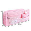 Cute & Spacious Canvas Pencil Bag: Multi-layer Cartoon-Designed Stationery Box for Girls Perfect for Students
