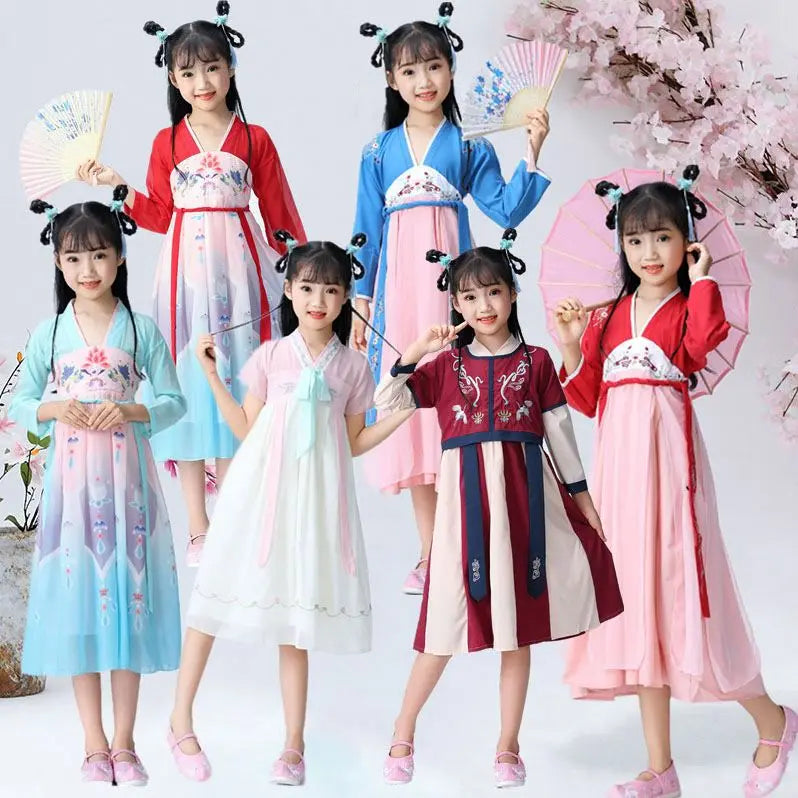 2026 New Arrivals Fancy Child Girls Carnival Dress Princess Cosplay Party Performance Clothes Chinese Traditional Hanfu Costume