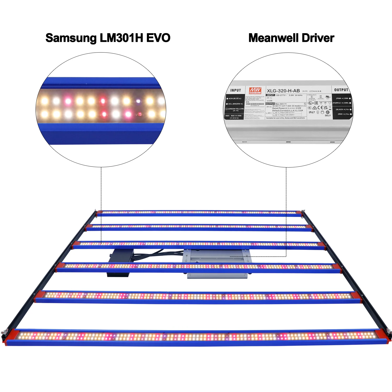 Timable Dimmable LM301H 3000K LED Grow Light Meanwell Driver 650w 1000w Full Spectrum Grow Lights