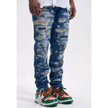 OEM Private Blue Fashion Brand Men's Straight Cut Jeans Plus Size Light/Dark Washed Denim Woven Drop Shipping Stock Printing