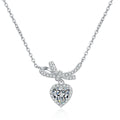 Link Chain 925 Jewelry Love Pendant Sliver Long Adjustable Moissanite Sterling Silver Heart Necklace
