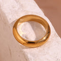 Minimalist Trendy 2024 Unisex 18K Gold Plated Stainless Steel Engagement Ring Tarnish Free Jewelry for Women
