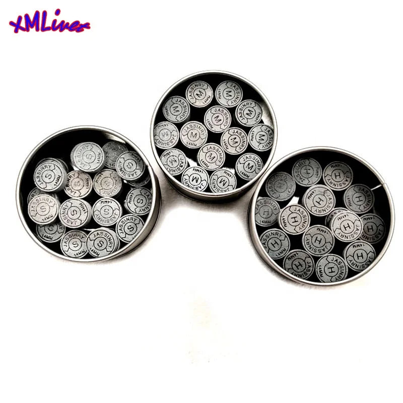 Xmlivet 14mm Grey Color Jassinry 10layers Tips S/M/H Pool Billiards Cue Tips Billiards Accessories
