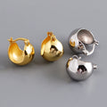 Dropshipping Fashion 925 Sterling Silver Chunky Punk Plain Round Gold Plated Hoop Earrings for Women Jewelry