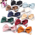 Wedding Crystal Silk Men Fancy Bow Ties Accessories Solid Red Bowtie Dresses for Men