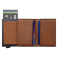 Aluminum Wallet Trifold Leather Card Holder Metal Wallets for Men Tarjetero Para Tarjetas Slim Bifold Custom Card Holder Pop up