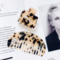 Anti Static Detangle Acetic Acid Hair Comb Portable Leopard Marble Cushion Custom Wide Tooth Comb Cellulose Acetate Comb