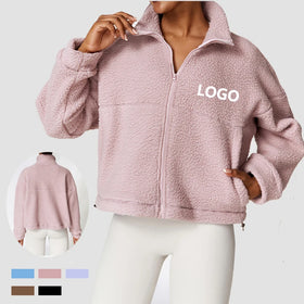 2023 Custom Sports Fitness Jacket Stand Collar Yoga Gym Top Casual Activewear Running Coats Workout Clothes for Woman