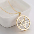 Wholesale Non Tarnish Silver 18K Gold Plated Stainless Steel Women Five-Pointed Star Pentagram Pendant Necklace Jewelry
