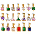Designer Stainless Steel Charms for Diy Bracelets Jewelry Making 18k Gold Colorful Cubic Zirconia Charms for Necklace Bracelet