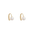 Korean Fashion Jewelry Gold Plated Back Hanging Pearl Studs Earrings Simple Earrings Women
