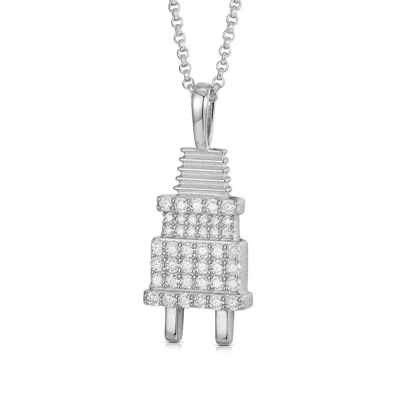 Hot Sale Moissanite Plug Pendant 925 Sterling Silver VVS1 D Color Moissanite Jewelry Ice Out Charm Hiphop Necklace for Men