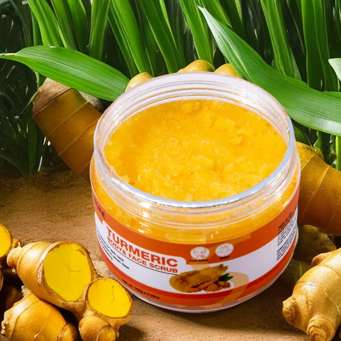 Hot Sale Turmeric Scrub Exfoliating Rejuvenating Neck Scrub Custom Logo Body Scrub