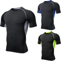 Men's Basketball Compression Shirt Short Sleeve Sports Functional T-Shirt Four-Way Stretch Lightweight Mesh Fabric Shirts Tops