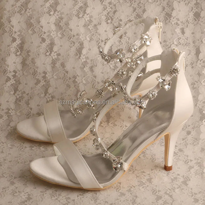 Put Your Name Ivory Wedding Party Wear Sandals 9CM