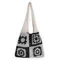2024 Korean Vintage Lady Bohemian Summer Handbags Women's Shoulder Knitted Crochet Tote Beach Bags with Two Handles Open Closure