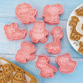 8pcs/set 3D Cartoon Plastic Forest Animal Cookie Cutters Ramadan Easter Christmas Kitchen Baking Pastry Bakeware Biscuit Mold