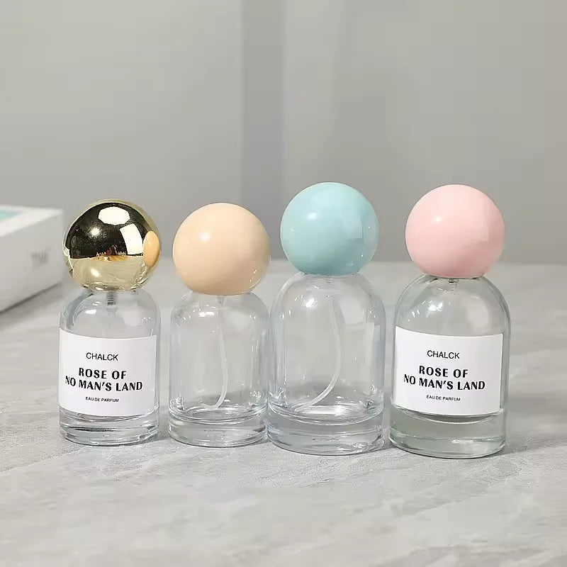 Color Ball Cover Custom Transparent Glass Spray Replacement Bottles Capacity 30ml 50ml Empty Perfume Bottle