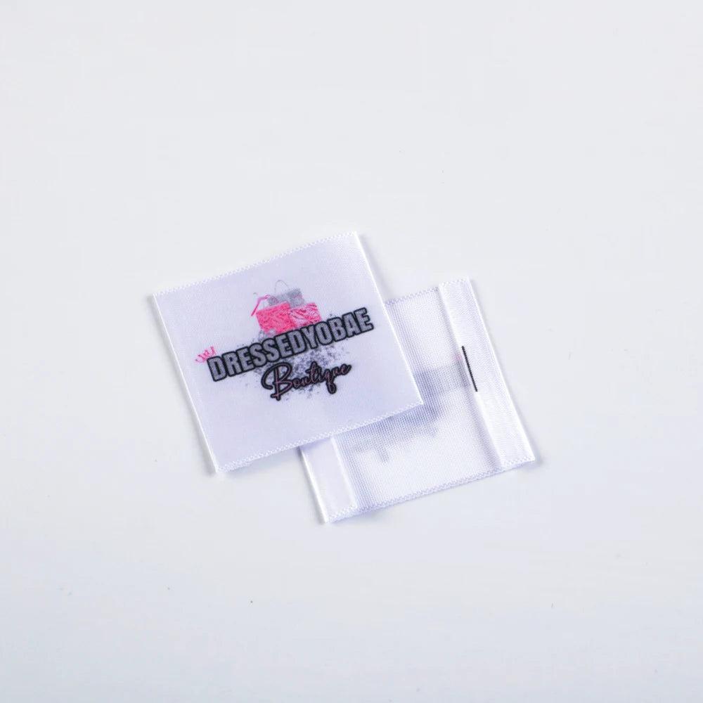 Wholesale Clothing Washing Clothing Tags Custom Satin Private Neck Labels Heat Transfer Label for T Shirt Etiquetas De Ropa
