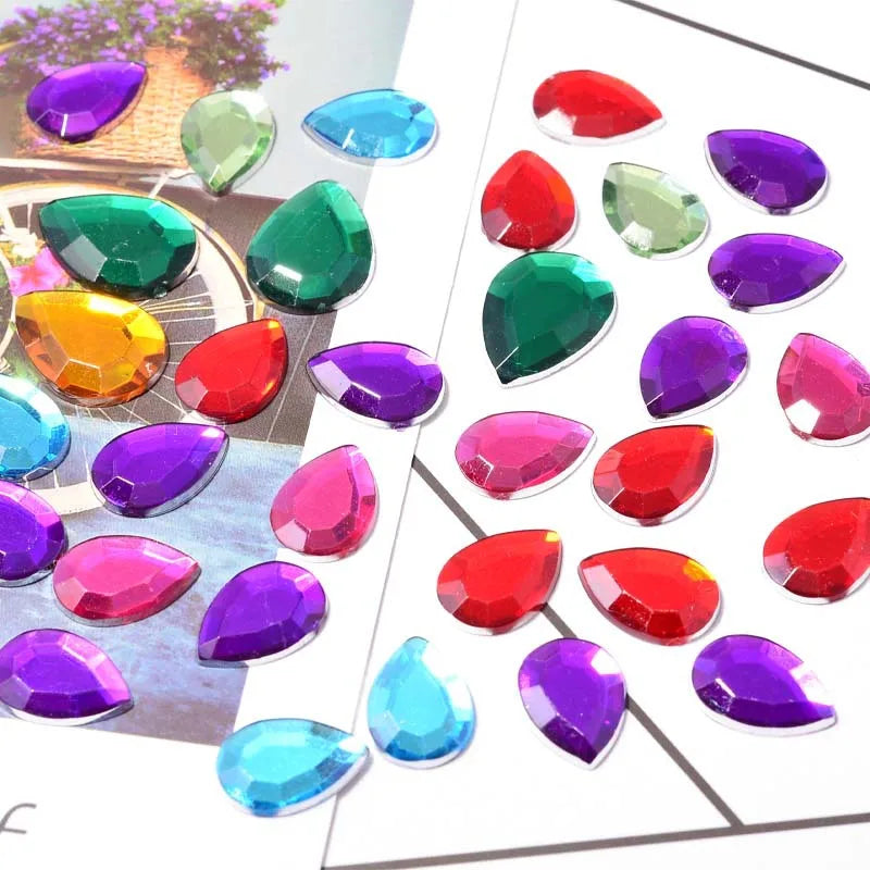Wholesale Manufacturer Resin Waterdrop Rhinestones Plastic Stone Dress Sets for Shoes Jewelry Bags Clasp Brooch Design