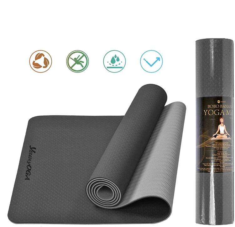Wholesale Non slip Mat De Yoga Double Color Yoga Mats 8mm Custom Printed Private Label Yoga Mat Tpe 6mm