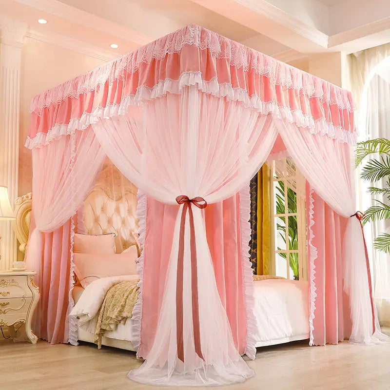 The New Palace Princess Wind Bed Curtain Is Light-proof Dust-proof Warm and One-piece Bed Curtain