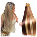 Long Straight Bulk Hair Synthetic 22 Inch Bone Straight Braiding Hair Crochet Braids for Black Woman