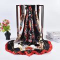 New European and American Fashion and Elegant Wheel Plate Pattern Printing 90 Color Ding Large Square Scarf Headband Scarf