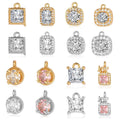 2026 Fashion Charms for Jewelry Making Butterfly Circle Geometry Square Copper Zircon DIY Jewelry Accessories