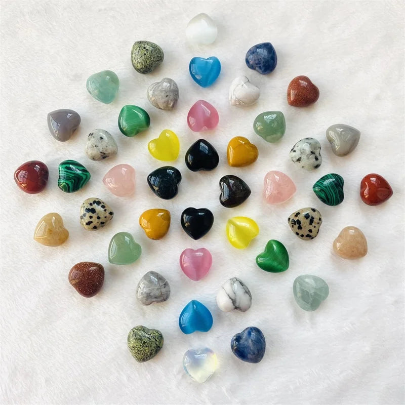 Wholesale 15mm Green Aventurine Hearts Rose Quartz Gemstone Crystal Mini Heart