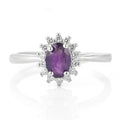100% Natural Diana Garnet Amethyst Ring Ring for Women Crystal Stone Quartz Gemstone Adjustable Opening Colorfast Ring