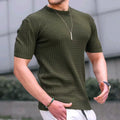 Summer New Men's Solid Color T-shirt O Neck Casual Trend Top