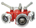 2.5 Inch Aluminum Fire Fighting Equipment 3 Way Water Divider Breeching with Valve Water Separator Divider