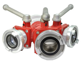 LUXE 2.5 Inch Aluminum Fire Fighting 3 Way Water Divider with Valve Breeching & Water Separator 10-16 Bar Customizable