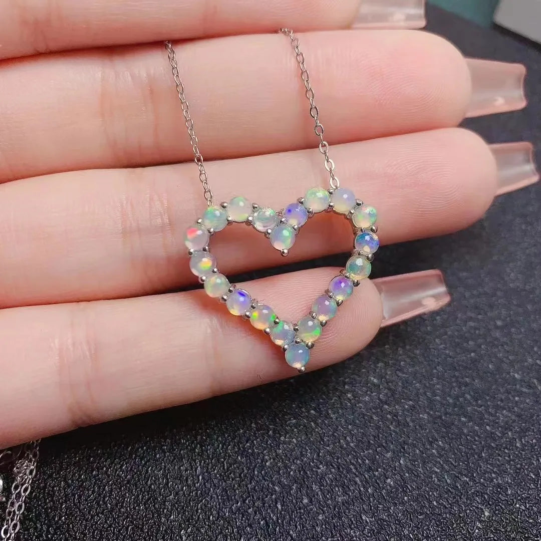 New Design Natural Opal Birth Flower Zodiac Sign Chakra Necklace