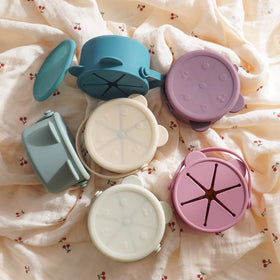 Newborn Gift Waterproof Baby Safety Snack Cup BPA Free Food Grade Silicone Easy to Clear