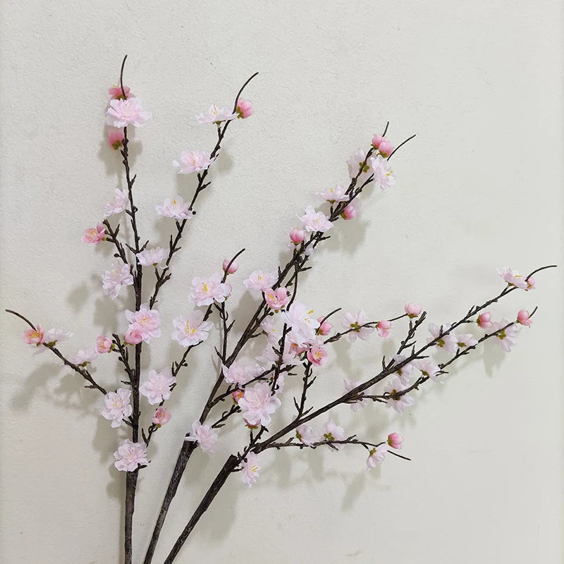 Top Grade Faux Peach Blossom Flower Silk Sakura Flower Artificial Cherry Blossom Branches for Wedding Floral Arrangement